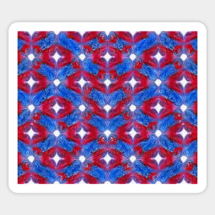 Red White and Blue Aesthetic Pattern 6 Sticker